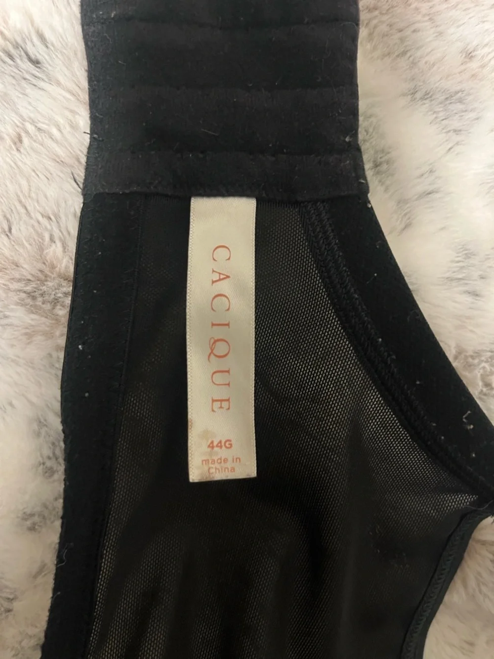 Cacique Lightly Lined Balconette Black Bra-44G - Picture 5 of 7